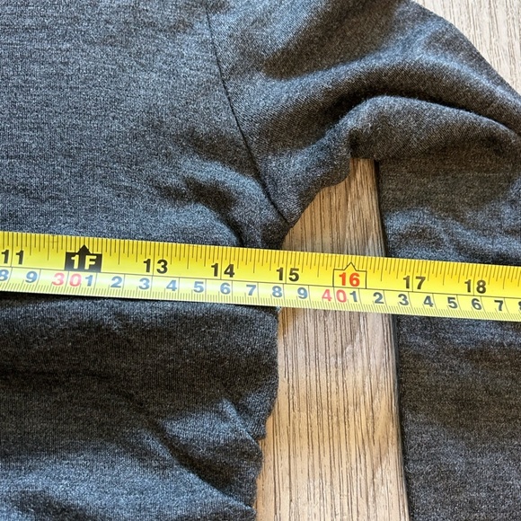 Michael Kors Long Sleeve Charcoal Dress With Side Zipper and Ruched Torso - Picture 6 of 14